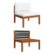 vidaXL 5 Piece Garden Lounge Set with Cushions Cream Wood Acacia&Rope