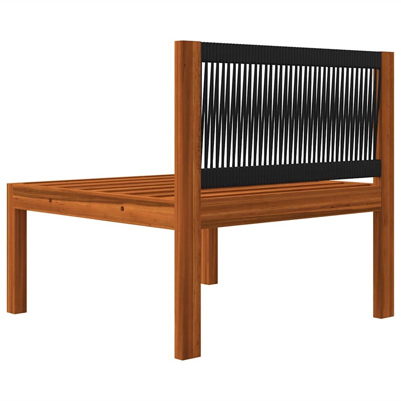vidaXL 5 Piece Garden Lounge Set with Cushions Cream Wood Acacia&Rope