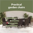 vidaXL Table and Chair Set 7 pcs Brown PE Rattan
