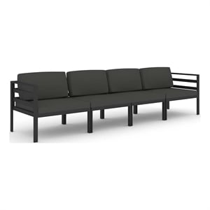 vidaXL 4 Piece Patio Lounge Set with Cushions Aluminum Anthracite