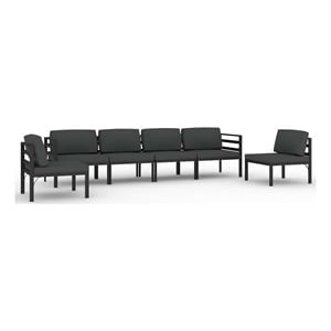 vidaXL 6 Piece Patio Lounge Set with Cushions Aluminum Anthracite