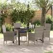 vidaXL Table and Chair Set 5 pcs Grey PE Rattan