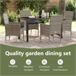 vidaXL Table and Chair Set 5 pcs Grey PE Rattan