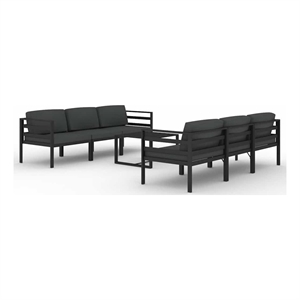vidaXL 7 Piece Patio Lounge Set with Cushions Aluminum Anthracite