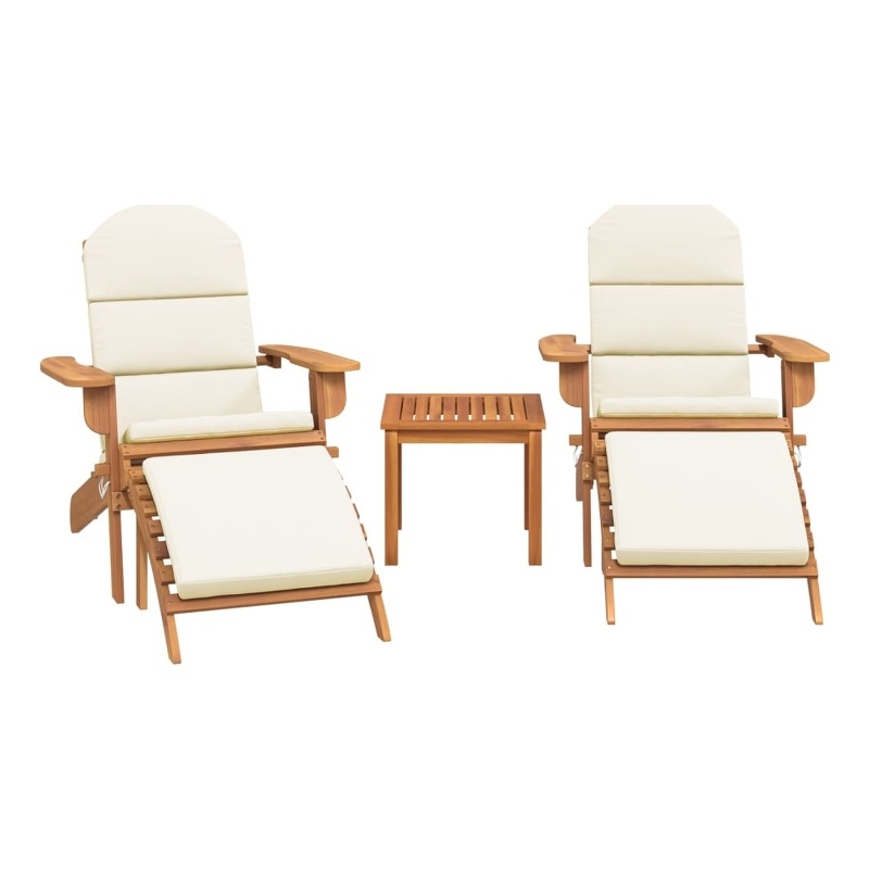 vidaXL 3 Piece Adirondack Patio Lounge Set Solid Wood Acacia