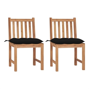 vidaXL Patio Chairs 2 pcs with Cushions Solid Teak Wood