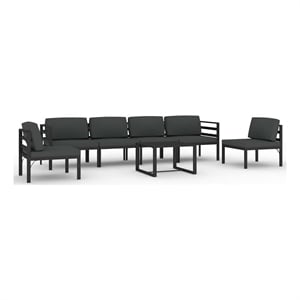 vidaXL 7 Piece Patio Lounge Set with Cushions Aluminum Anthracite