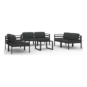 vidaXL 7 Piece Patio Lounge Set with Cushions Aluminum Anthracite