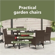 vidaXL Table and Chair Set 5 pcs Brown and Red PE Rattan