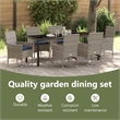 vidaXL Table and Chair Set 7 pcs Grey PE Rattan