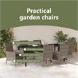 vidaXL Table and Chair Set 7 pcs Grey PE Rattan