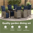vidaXL Table and Chair Set 7 pcs Grey PE Rattan