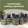 vidaXL Table and Chair Set 7 pcs Grey PE Rattan