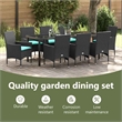 vidaXL Table and Chair Set 9 pcs Black PE Rattan
