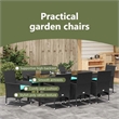 vidaXL Table and Chair Set 9 pcs Black PE Rattan