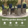 vidaXL Table and Chair Set 5 pcs Grey PE Rattan