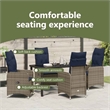 vidaXL Table and Chair Set 5 pcs Grey PE Rattan