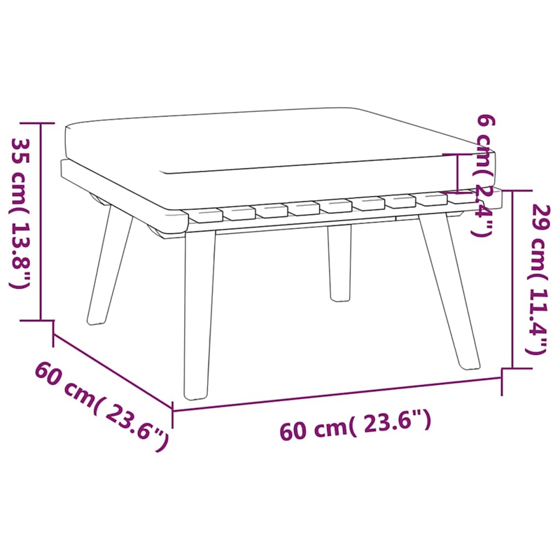 vidaXL 5 Piece Patio Lounge Set with Cushions Solid Acacia Wood