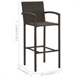 vidaXL Bar Stools 2 pcs Brown Poly Rattan
