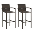 vidaXL Bar Stools 2 pcs Brown Poly Rattan