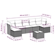 vidaXL 8 Piece Patio Sofa Set with Cushions Black Poly Rattan