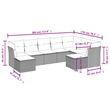 vidaXL 9 Piece Patio Sofa Set with Cushions Black Poly Rattan