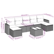 vidaXL 8 Piece Patio Sofa Set with Cushions Black Poly Rattan