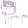 vidaXL 5 Piece Patio Dining Set with Cushions Black Poly Rattan Glass