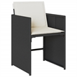 vidaXL 5 Piece Patio Dining Set with Cushions Black Poly Rattan