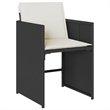 vidaXL 7 Piece Patio Dining Set with Cushions Black Poly Rattan