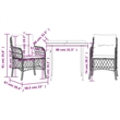 vidaXL 3 Piece Bistro Set with Cushions Brown Poly Rattan