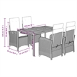 vidaXL 5 Piece Patio Dining Set with Cushions Gray Poly Rattan