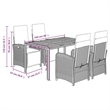 vidaXL 5 Piece Patio Dining Set with Cushions Gray Poly Rattan