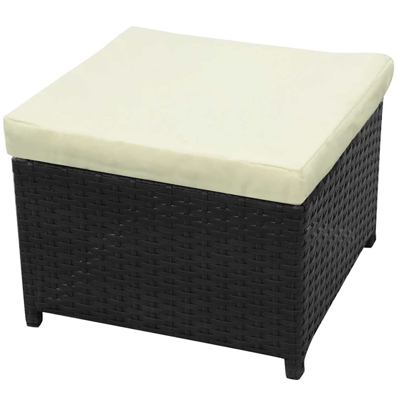 vidaXL Patio Sofa Set 26 Pieces Poly Rattan Black