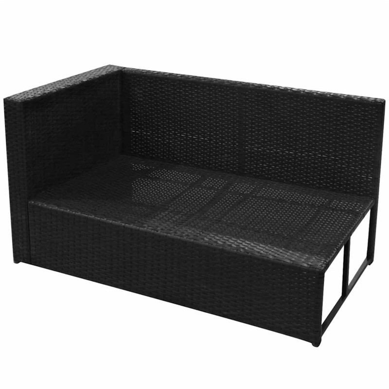 vidaXL Patio Sofa Set 26 Pieces Poly Rattan Black