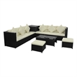 vidaXL Patio Sofa Set 26 Pieces Poly Rattan Black