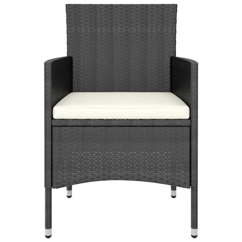 vidaXL 5 Piece Patio Bistro Set Poly Rattan and Tempered Glass Black