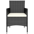 vidaXL 5 Piece Patio Bistro Set Poly Rattan and Tempered Glass Black