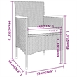 vidaXL 5 Piece Patio Bistro Set Poly Rattan and Tempered Glass Black