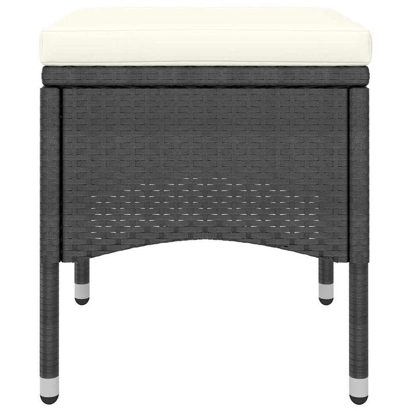 vidaXL 5 Piece Patio Bistro Set Poly Rattan and Tempered Glass Black
