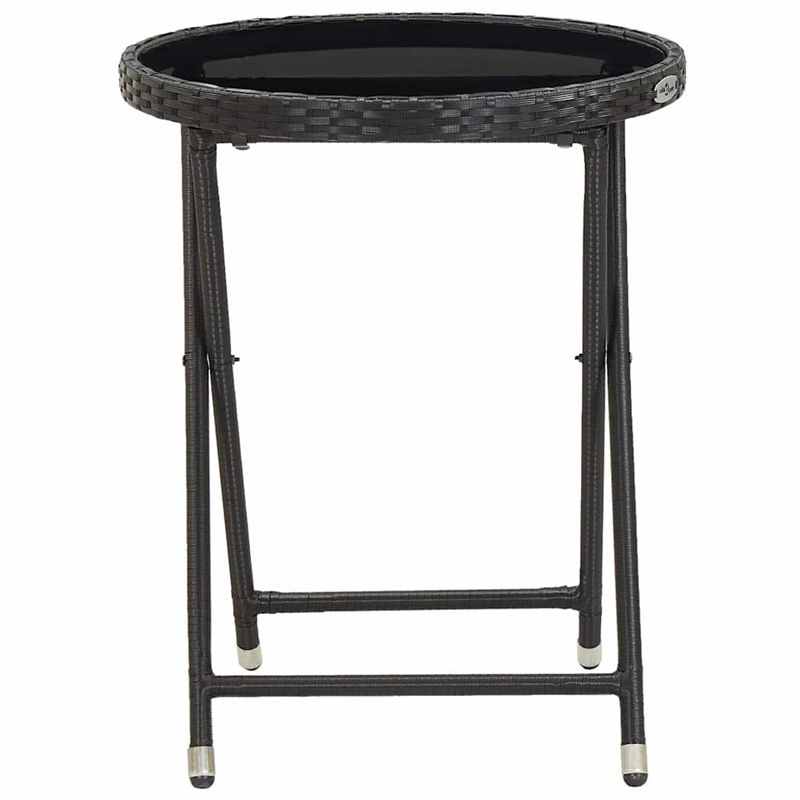 vidaXL 5 Piece Patio Bistro Set Poly Rattan and Tempered Glass Black