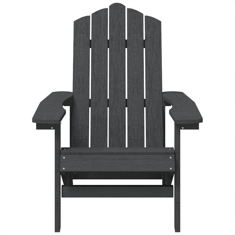 vidaXL Patio Adirondack Chair with Table HDPE Anthracite