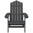 vidaXL Patio Adirondack Chair with Table HDPE Anthracite