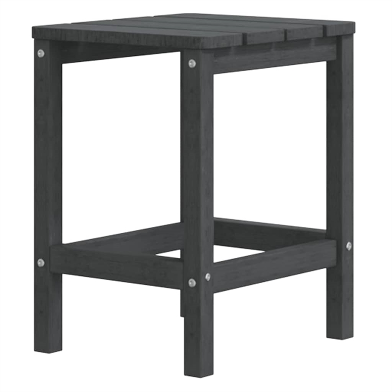 vidaXL Patio Adirondack Chair with Table HDPE Anthracite