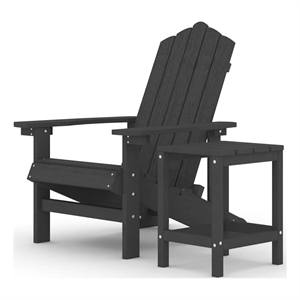 vidaXL Patio Adirondack Chair with Table HDPE Anthracite
