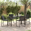 vidaXL Garden Dining Set 5 pcs Black Textilene and Steel
