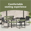 vidaXL Garden Dining Set 5 pcs Black Textilene and Steel