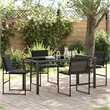 vidaXL Garden Dining Set 5 pcs Black Textilene and Steel