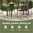 vidaXL Garden Dining Set 5 pcs Black Textilene and Steel