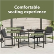 vidaXL Garden Dining Set 5 pcs Black Textilene and Steel